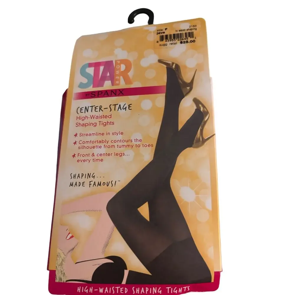 Spanx Star Power Center Stage High Waisted Shaping Tights, Java, Size F, NWT